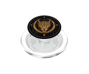 Motif tête de léopard céleste Croissant de Lune PopSockets PopGrip pour MagSafe