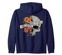 Motif tête de Mort et Fleur sans émotion Sweat à Capuche