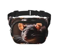 Motif tête de rat, sac banane tendance, sac à bandoulière unisexe pour le voyage et le sport