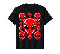 Motif tête d'extraterrestre Rouge OVNI Design Extraterrestre T-Shirt