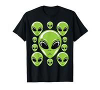 Motif tête d'extraterrestre Vert OVNI Design Extraterrestre T-Shirt