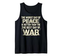 Motif Texte craquelé en Gras avec Citation « Peace Over War » Débardeur