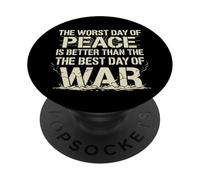 Motif Texte craquelé en Gras avec Citation « Peace Over War » PopSockets PopGrip Adhésif