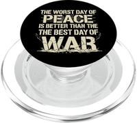 Motif Texte craquelé en Gras avec Citation « Peace Over War » PopSockets PopGrip pour MagSafe