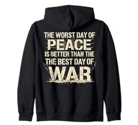 Motif Texte craquelé en Gras avec Citation « Peace Over War » Sweat à Capuche