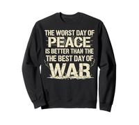 Motif Texte craquelé en Gras avec Citation « Peace Over War » Sweatshirt