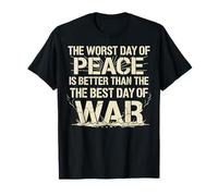 Motif Texte craquelé en Gras avec Citation « Peace Over War » T-Shirt