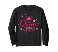 Motif « This Queen Was Born on April 1st Birthday » Manche Longue