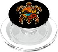 Motif Tortue de Coucher de Soleil Tropical, Art de Vacances PopSockets PopGrip pour MagSafe
