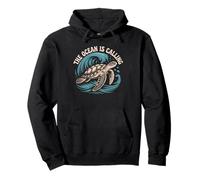 Motif Tortue de mer aventureuse pour Les Amoureux de l'océan Sweat à Capuche