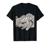Motif Tortue de mer Noir et Blanc - pour Les Fans de Tortues T-Shirt