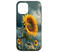 Motif Tournesol Audacieux avec Un Ciel de Mauvaise Humeur esthétique Coque pour iPhone 12/12 Pro