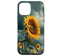 Motif Tournesol Audacieux avec Un Ciel de Mauvaise Humeur esthétique Coque pour iPhone 12 Mini