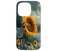 Motif Tournesol Audacieux avec Un Ciel de Mauvaise Humeur esthétique Coque pour iPhone 14 Pro
