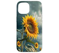 Motif Tournesol Audacieux avec Un Ciel de Mauvaise Humeur esthétique Coque pour iPhone 15