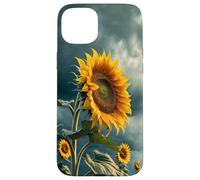 Motif Tournesol Audacieux avec Un Ciel de Mauvaise Humeur esthétique Coque pour iPhone 15 Plus