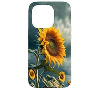 Motif Tournesol Audacieux avec Un Ciel de Mauvaise Humeur esthétique Coque pour iPhone 15 Pro