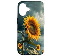Motif Tournesol Audacieux avec Un Ciel de Mauvaise Humeur esthétique Coque pour iPhone 16