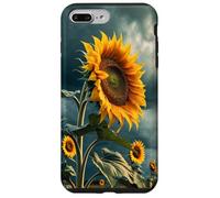 Motif Tournesol Audacieux avec Un Ciel de Mauvaise Humeur esthétique Coque pour iPhone 7 Plus/8 Plus