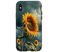 Motif Tournesol Audacieux avec Un Ciel de Mauvaise Humeur esthétique Coque pour iPhone X/XS