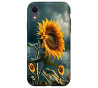 Motif Tournesol Audacieux avec Un Ciel de Mauvaise Humeur esthétique Coque pour iPhone XR