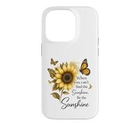 Motif Tournesol et Papillon avec Citation « Be The Sunshine » Coque pour iPhone 14 Pro
