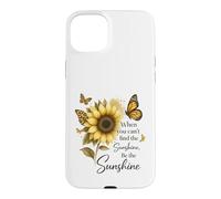 Motif Tournesol et Papillon avec Citation « Be The Sunshine » Coque pour iPhone 15 Plus