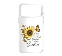 Motif Tournesol et Papillon avec Citation « Be The Sunshine » Coque pour iPhone 17 Pro Max