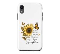 Motif Tournesol et Papillon avec Citation « Be The Sunshine » Coque pour iPhone XR