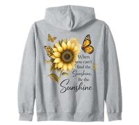 Motif Tournesol et Papillon avec Citation « Be The Sunshine » Sweat à Capuche