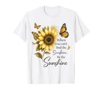 Motif Tournesol et Papillon avec Citation « Be The Sunshine » T-Shirt