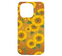 Motif Tournesol Orange brûlé en Terre Cuite Coque pour iPhone 15 Pro