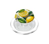 Motif Tranche de Citron Agrumes Botanique Art Design PopSockets PopGrip pour MagSafe
