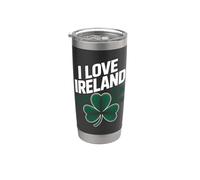 Motif trèfle I Love Irlande Gobelet isotherme en acier inoxydable double paroi