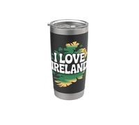 Motif trèfle I Love Irlande Gobelet isotherme en acier inoxydable double paroi