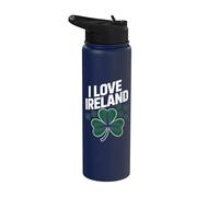 Motif trèfle I Love Irlande Stainless Steel Insulated Water Bottle