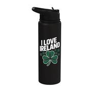 Motif trèfle I Love Irlande Stainless Steel Insulated Water Bottle
