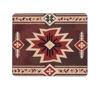 Motif Tribal Aztèque du Sud-Ouest Américain Mousepad Durable Tapis De Souris Bords Cousus Tapis De Souris Gaming pour Voyage Maison Bureau 25X30Cm