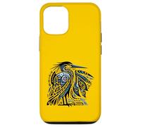Motif Tribal Bleu héron et Oiseau de mer Coque pour iPhone 12/12 Pro