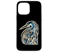 Motif Tribal Bleu héron et Oiseau de mer Coque pour iPhone 13 Pro Max