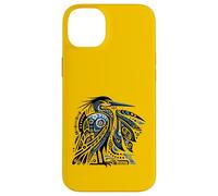 Motif Tribal Bleu héron et Oiseau de mer Coque pour iPhone 14 Plus