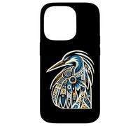 Motif Tribal Bleu héron et Oiseau de mer Coque pour iPhone 14 Pro