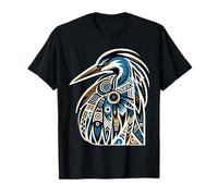Motif Tribal Bleu héron et Oiseau de mer T-Shirt