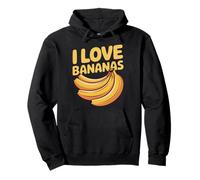 Motif Tropical Amusant « I Love Bananas » Sweat à Capuche