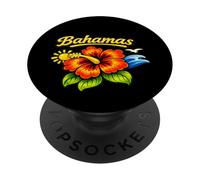 Motif Tropical d'hibiscus des Bahamas PopSockets PopGrip Adhésif