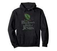 Motif typographique « Lay a Palm Branch At The Feet of Jesus » Sweat à Capuche