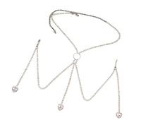 Motif unique en forme de goutte d'eau Cœur Chaîne de corps Argent/Or Ton Soutien-Gorge Accessoire Léger Femmes Bijoux Légers pour Femmes