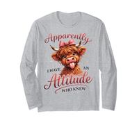 Motif Vache des Highlands Mignon et Impertinent Manche Longue