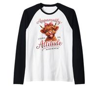 Motif Vache des Highlands Mignon et Impertinent Manche Raglan