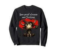 Motif Vache écossaise des Highlands de Noël Bonnie Wee Holiday Sweatshirt